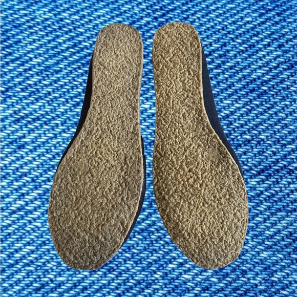 TORY BURCH NAVY BLUE NEW BOX SHOES LAMB FUR LOGO BILLY SLIPPERS 5 - Picture 7 of 9